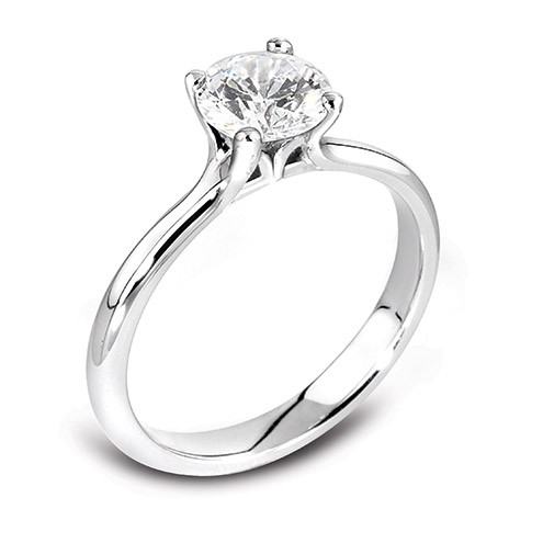 Platinum Single Stone Diamond Ring