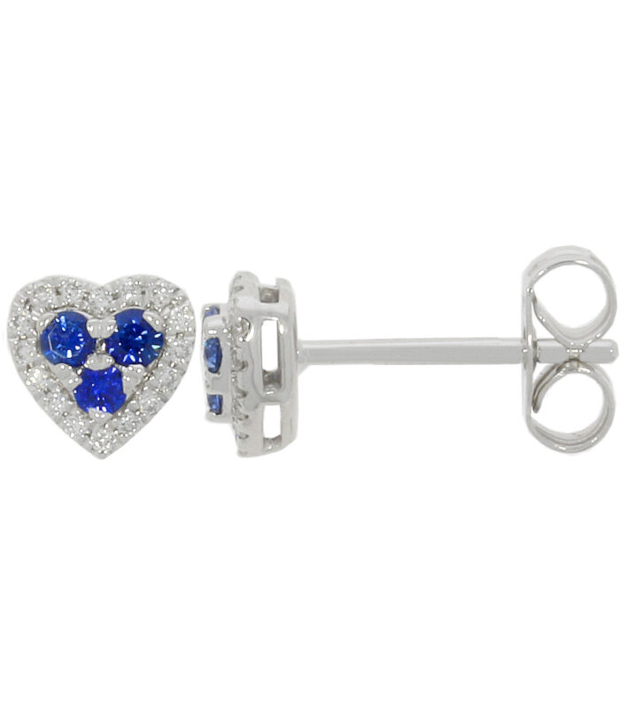9ct White Gold Diamond and Sapphire Earrings