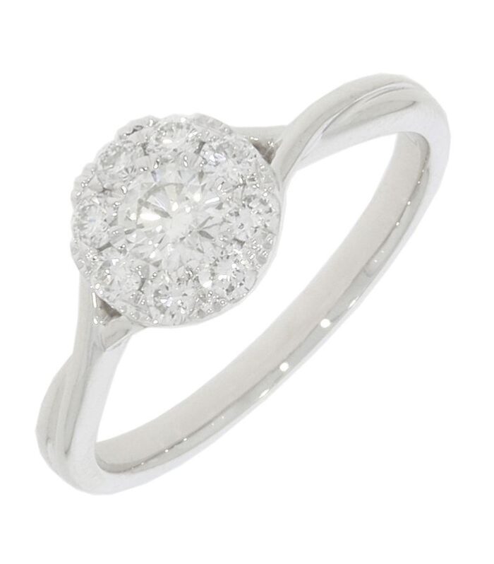 9ct White Gold Diamond Ring