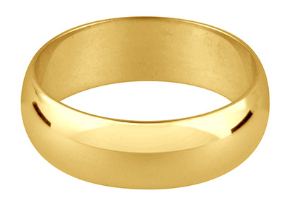 18ct Yellow Gold 4mm D Shape Wedding Ring