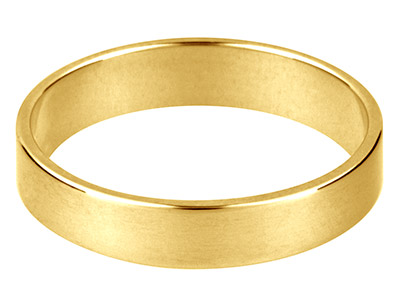 18ct Yellow Gold 4mm Flat Wedding Ring