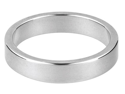 18ct White Gold 5mm Flat Wedding Band