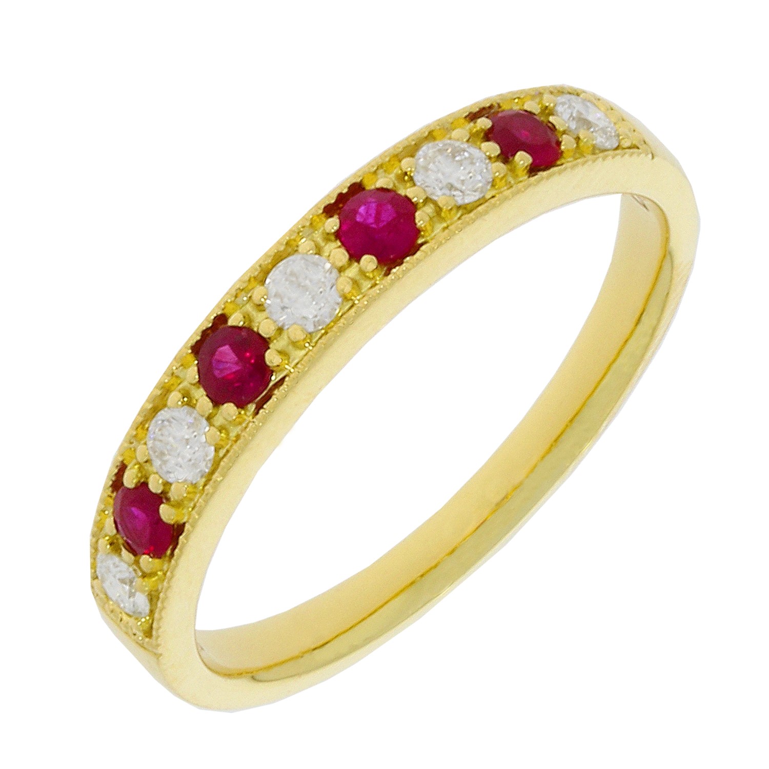 18ct Yellow Gold Diamond and Ruby Eternity Ring – Gibneys Jewellers St ...