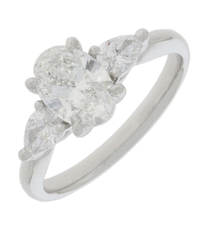 Platinum Lab Grown 3 Stone Diamond Ring