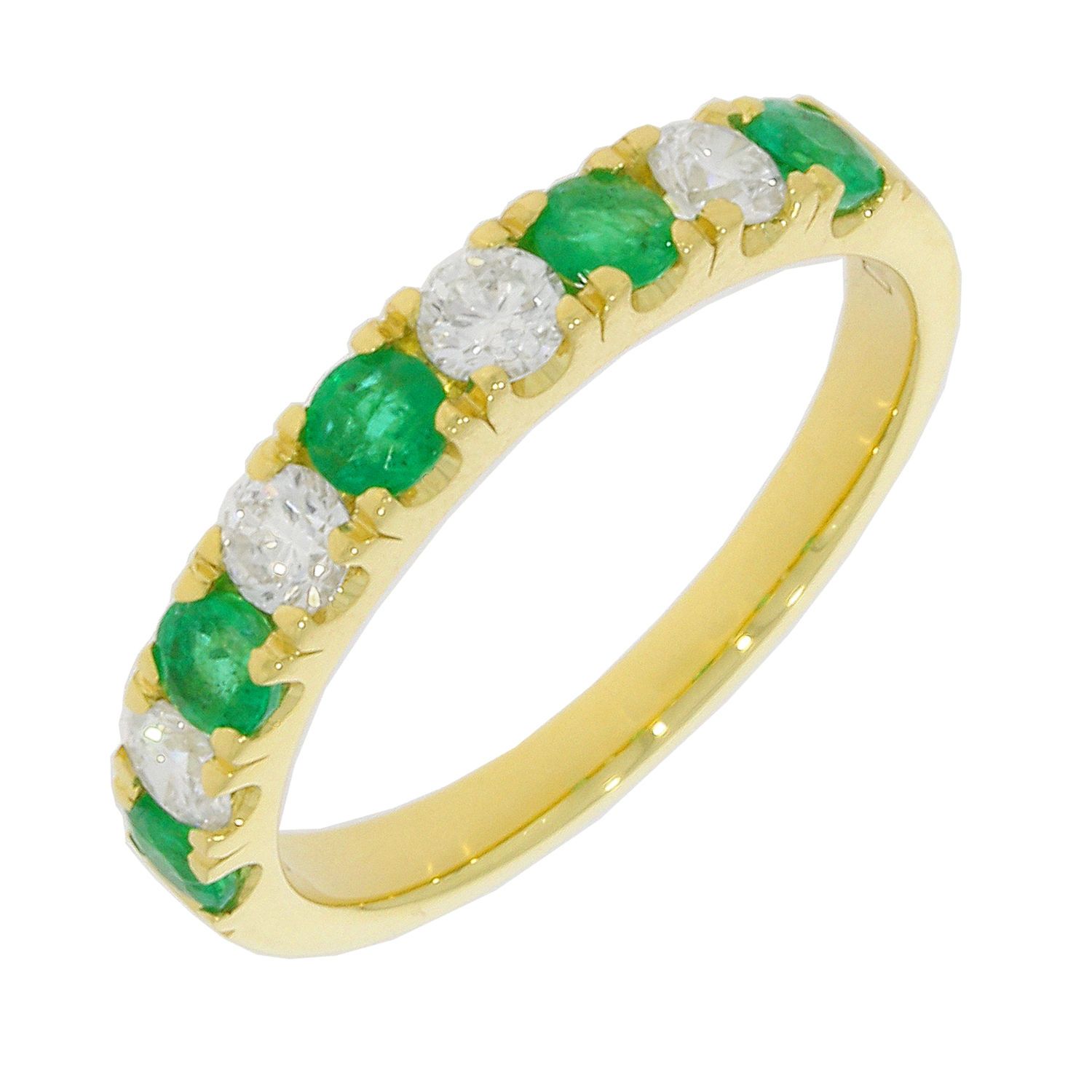 18ct Yellow Gold Emerald and Diamond Eternity Ring – Gibneys Jewellers ...