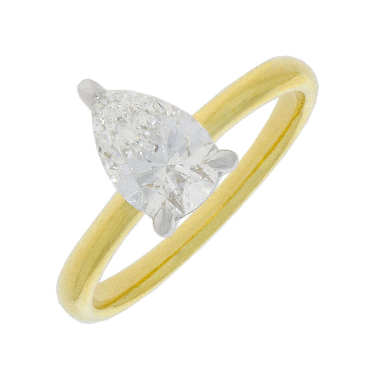 Lab Grown 18ct Yellow Gold Pear Shape Diamond Ring – Gibneys Jewellers ...