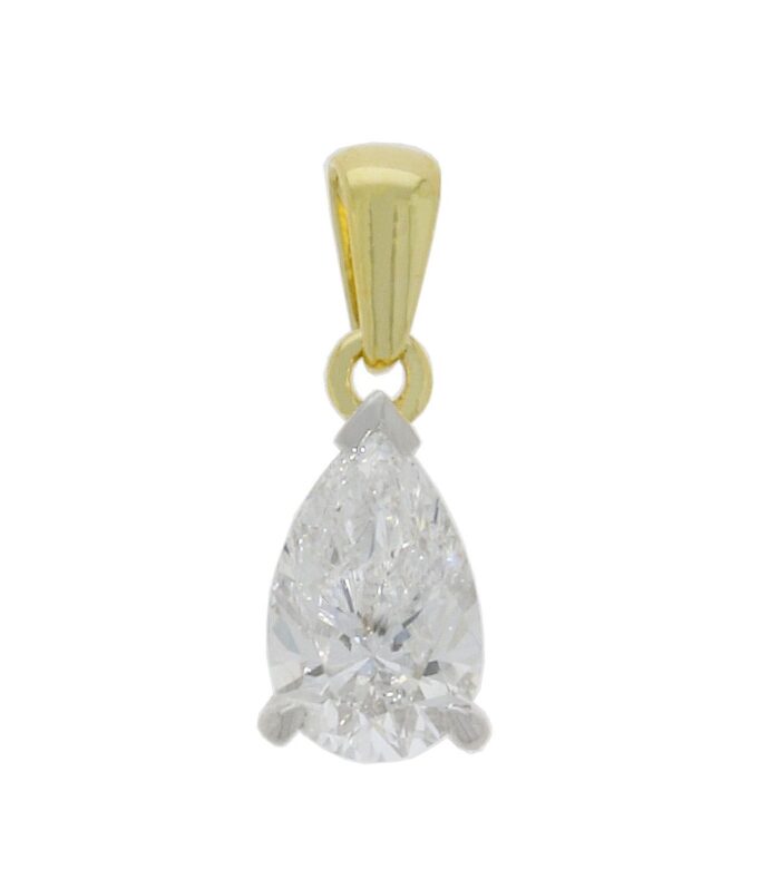 9ct Yellow and White Gold Lab Grown Pendant