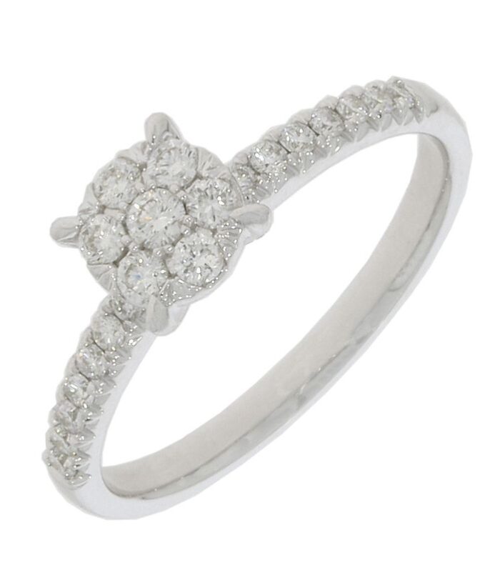 9ct White Gold Diamond Engagement Ring